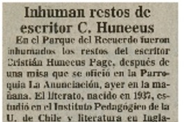 Inhuman restos de escritor C. Huneeus. Inhuman restos de escritor C. Huneeus.