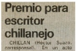 Premio para escritor chillanejo