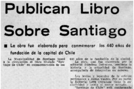 Publican libro sobre Santiago. Publican libro sobre Santiago.