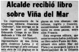 Alcalde recibió libro sobre Viña del Mar. Alcalde recibió libro sobre Viña del Mar.