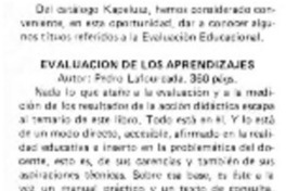 Evaluación de los aprendizajes. Evaluación de los aprendizajes.