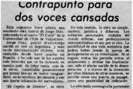 Contrapunto para dos voces cansadas Contrapunto para dos voces cansadas