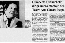Humberto Duvauchelle dirige nuevo montaje del teatro arte cámara negra. Humberto Duvauchelle dirige nuevo montaje del teatro arte cámara negra.