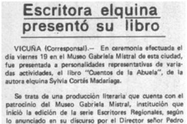 Escritora elquina presentó su libro.