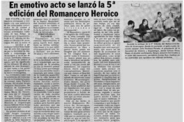 En emotivo acto se lanzó la 5° edición de romancero heroico. En emotivo acto se lanzó la 5° edición de romancero heroico.