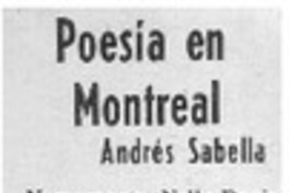 Poesía en Montreal Poesía en Montreal