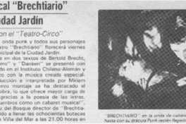 Cabaret musical "Brechtiario" florece en Ciudad Jardín. Cabaret musical "Brechtiario" florece en Ciudad Jardín.