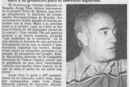 J. Díaz volvió a ganar Premio Tirso de Molina. J. Díaz volvió a ganar Premio Tirso de Molina.