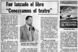 Fue lanzado el libro "Conozcamos el teatro". Fue lanzado el libro "Conozcamos el teatro".