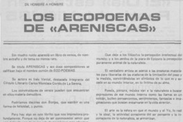 Los ecopoemas de "Areniscas"