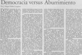 Democracia versus aburrimiento Democracia versus aburrimiento