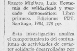 Economía de solidaridad y mercado democrático. Economía de solidaridad y mercado democrático.