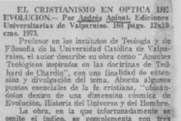 El cristianismo en óptica de evolución.