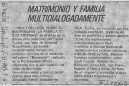 Matrimonio y familia multidiálogadamente. Matrimonio y familia multidiálogadamente.