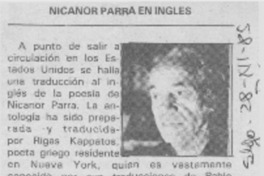 Nicanor Parra en inglés Nicanor Parra en inglés