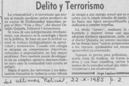 Delito y terrorismo Delito y terrorismo