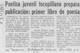 Poetisa juvenil tocopillana prepara publicación, primer libro de poesía. Poetisa juvenil tocopillana prepara publicación, primer libro de poesía.