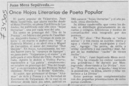 Once hojas literarias de poeta popular.
