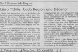 Libro "Chile, cada región una décima". Libro "Chile, cada región una décima".