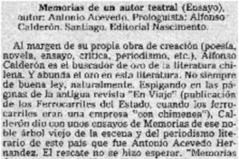 Memorias de un autor teatral Memorias de un autor teatral