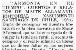 "Armonía en el tiempo", cuentos y relatos "Armonía en el tiempo", cuentos y relatos