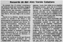Recuerdo de don Alex Varela Caballero Recuerdo de don Alex Varela Caballero