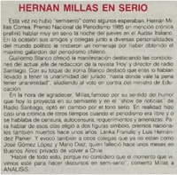 Hernán Millas en serio.