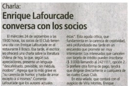 Enrique Lafourcade conversa con los socios. Enrique Lafourcade conversa con los socios.