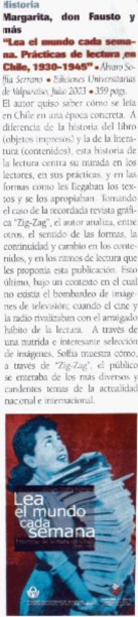 Lea el mundo cada semana. Prácticas de lectura en Chile, 1930-1945 Lea el mundo cada semana. Prácticas de lectura en Chile, 1930-1945
