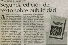 Segunda edición de texto sobre publicidad. Segunda edición de texto sobre publicidad.