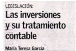 Las inversiones y su tratamiento contable.