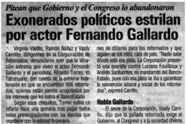 Exonerados políticos estrilan por actos Fernando Gallardo. Exonerados políticos estrilan por actos Fernando Gallardo.