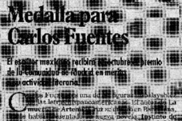 Medalla para Carlos Funtes. Medalla para Carlos Funtes.