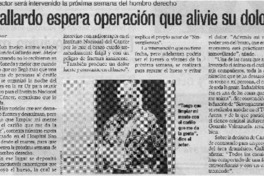 Gallardo espera operación que alivie su dolor Gallardo espera operación que alivie su dolor