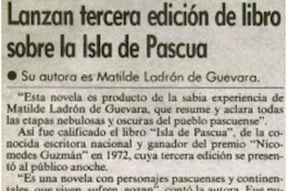 Lanzan tercera edición de libro sobre la Isla de Pascua. Lanzan tercera edición de libro sobre la Isla de Pascua.