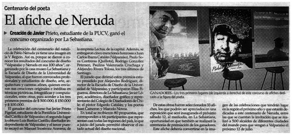 El afiche de Neruda. El afiche de Neruda.