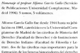 Notas bibliográficas : homenaje a Alfonso García Gallo Notas bibliográficas : homenaje a Alfonso García Gallo