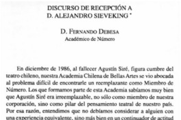 Discurso de recepción a D. Alejandro Sieveking Discurso de recepción a D. Alejandro Sieveking
