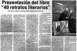 Presentación del libro "40 retratos literarios"
