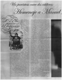 Un paréntesis entre dos calderos : homenaje a Manuel Vázquez Montalbán