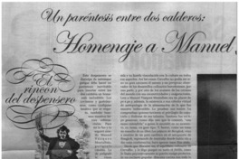 Un paréntesis entre dos calderos : homenaje a Manuel Vázquez Montalbán