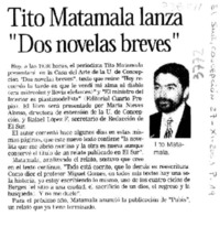 Tito Matamala lanza "Dos novelas breves"