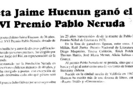 Poeta Jaime Huenún ganó el XVI Premio Pablo Neruda