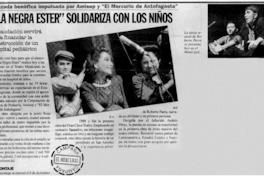 La negra Ester" solidariza con los niños. La negra Ester" solidariza con los niños.