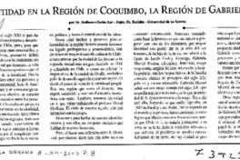 La identidad en la región de Coquimbo, la región de Gabriela Mistral La identidad en la región de Coquimbo, la región de Gabriela Mistral