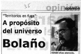 A propósito del universo Bolaño A propósito del universo Bolaño