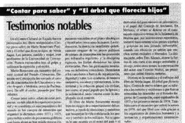 Testimonios notables Testimonios notables