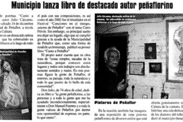 Municipio lanza libro de destacado autor peñaflorino. Municipio lanza libro de destacado autor peñaflorino.