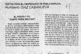 Textos para el centenario de Pablo Neruda, Humberto Díaz-Casanueva. Textos para el centenario de Pablo Neruda, Humberto Díaz-Casanueva.