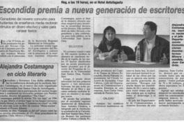 Escondida premia a nueva generación de escritores. Escondida premia a nueva generación de escritores.
